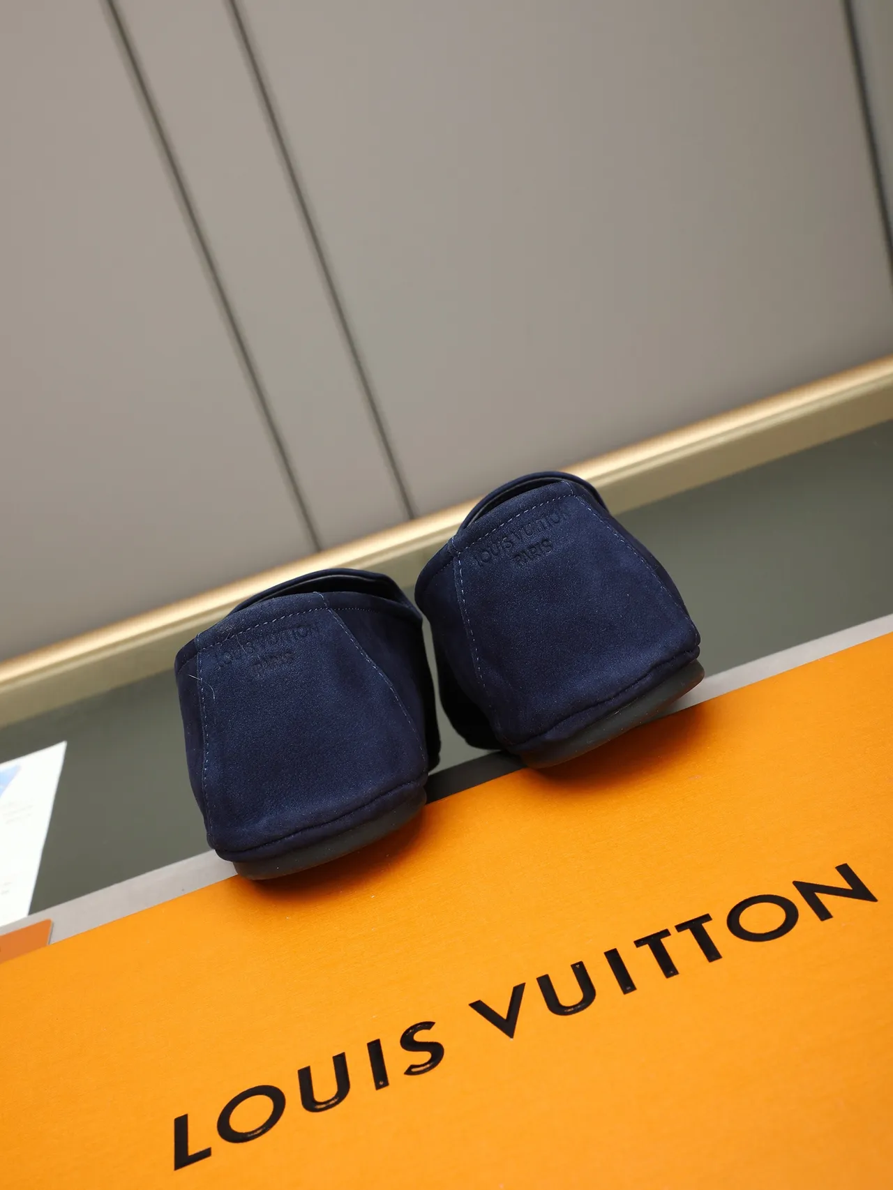 Louis Vuitton Navy Black Suede Upper Slip-On Construction Loafer 3