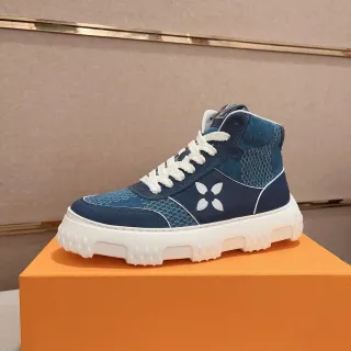 Louis Vuitton سنيكرز Navy White High-Top Chunky