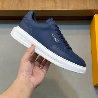 Louis Vuitton Navy White Leather-Like Upper Chunky Sole Lifestyle Sneakers