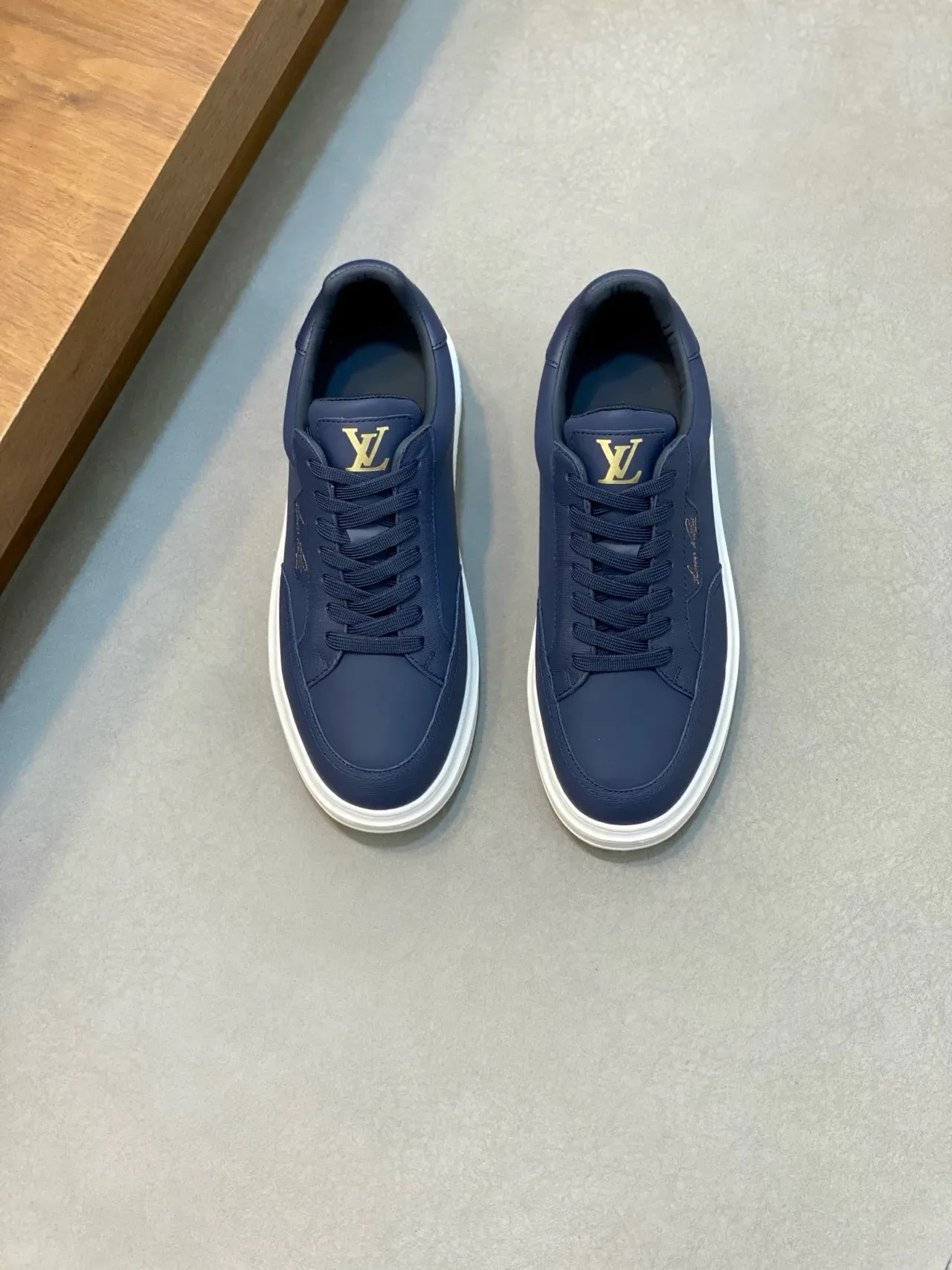 Louis Vuitton Navy White Leather-Like Upper Chunky Sole Lifestyle Sneakers 5