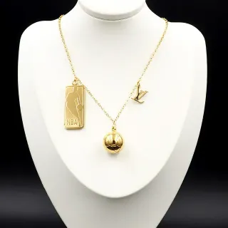 Louis Vuitton NBA x LV Gold-Tone Multi-Charm Basketball Necklace