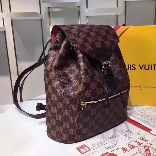 Louis Vuitton Neo Monogram Brown and Pink Casual Backpack 9
