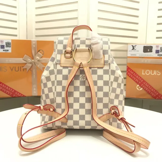 Louis Vuitton Neo Monogram Brown and Pink Casual Backpack 17