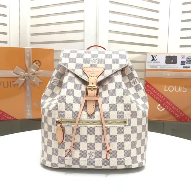 Louis Vuitton Neo Monogram Brown and Pink Casual Backpack 19