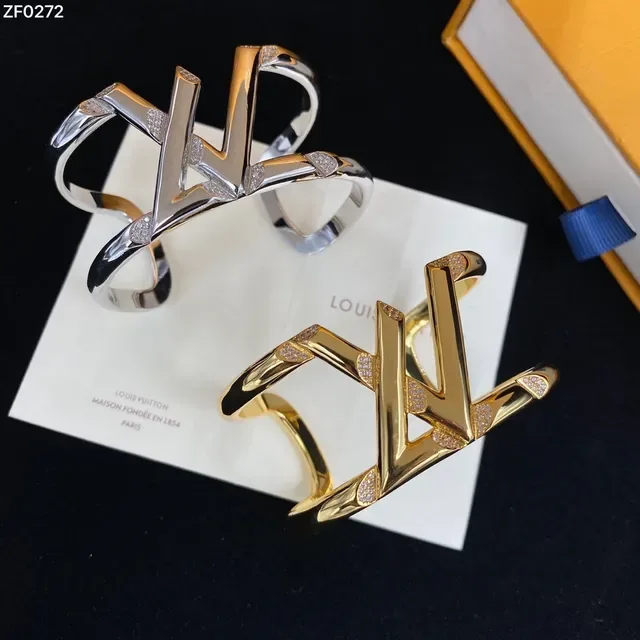 Louis Vuitton Openwork Cuff Gold Silver Sculptural Bracelet 2