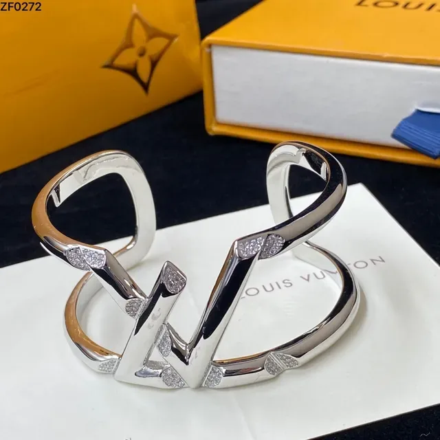 Louis Vuitton Openwork Cuff Gold Silver Sculptural Bracelet 4