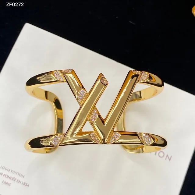 Louis Vuitton Openwork Cuff Gold Silver Sculptural Bracelet 6