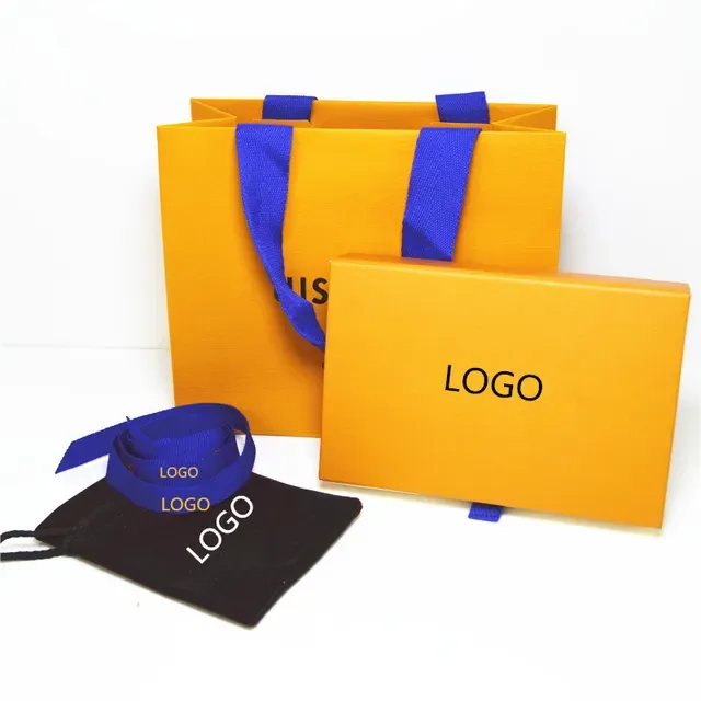 Louis Vuitton Orange Beige Structured Paper Satin Ribbon Handles Tote Bag 5