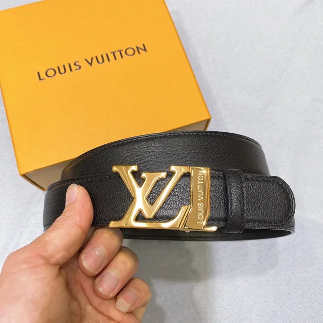 Louis Vuitton Oversized LV Monogram Buckle Black Leather Belt 5