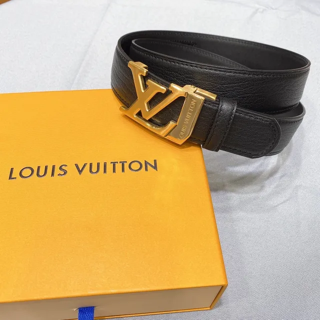 Louis Vuitton Oversized LV Monogram Buckle Black Leather Belt 6