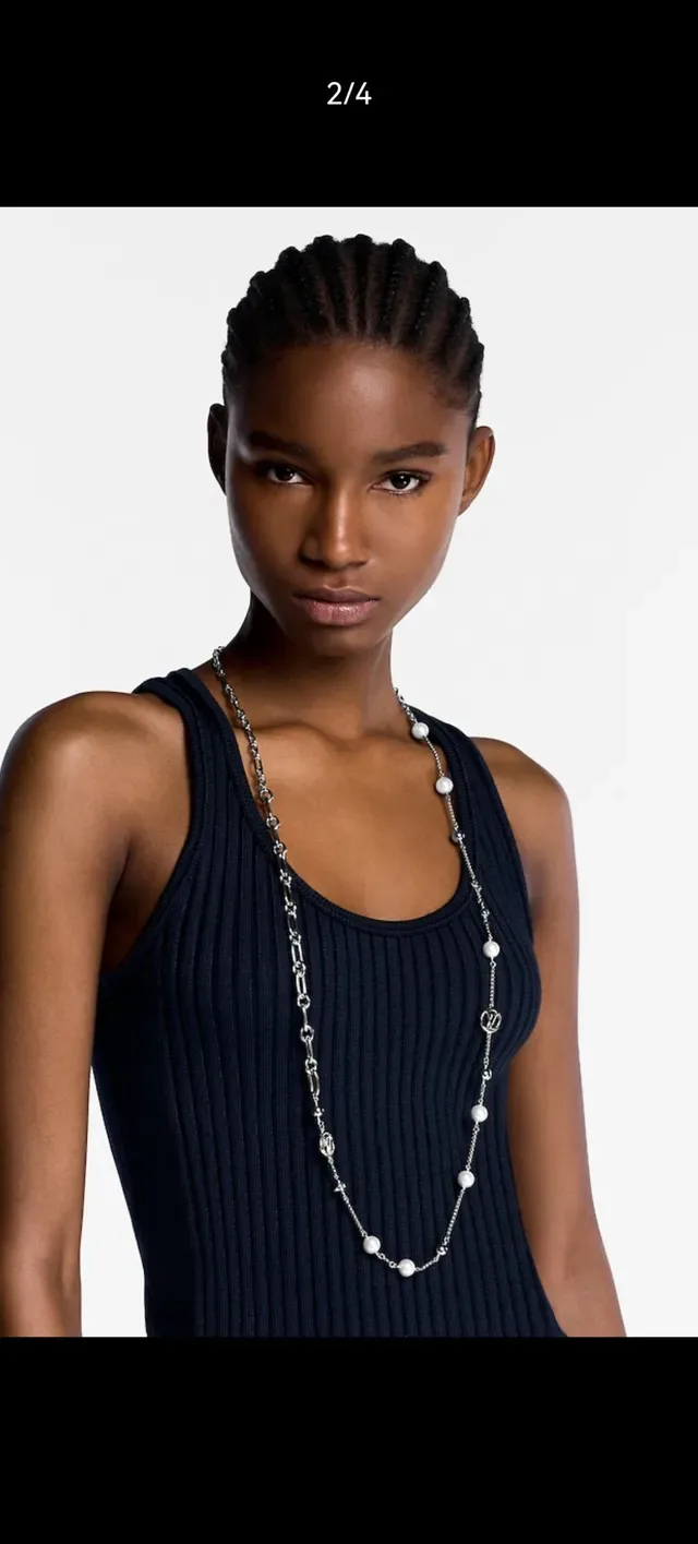 Louis Vuitton Pearl and Monogram Charm Long Chain Necklace 15