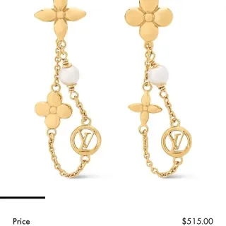 Louis Vuitton Pearl Constellations Gold-Tone Pearl Floral Monogram Earrings