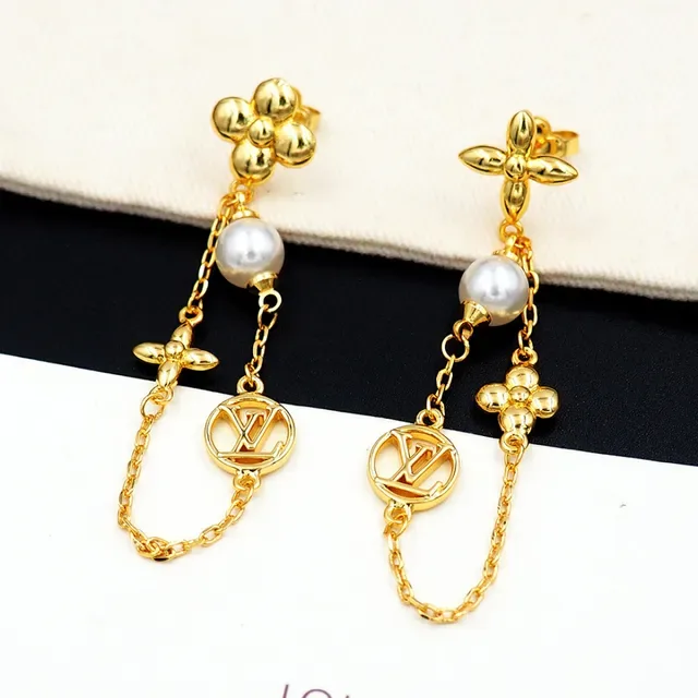 Louis Vuitton Pearl Constellations Gold-Tone Pearl Floral Monogram Earrings 3