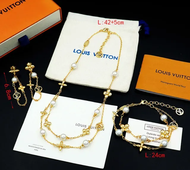 Louis Vuitton Pearl Constellations Gold-Tone Pearl Floral Monogram Earrings 4