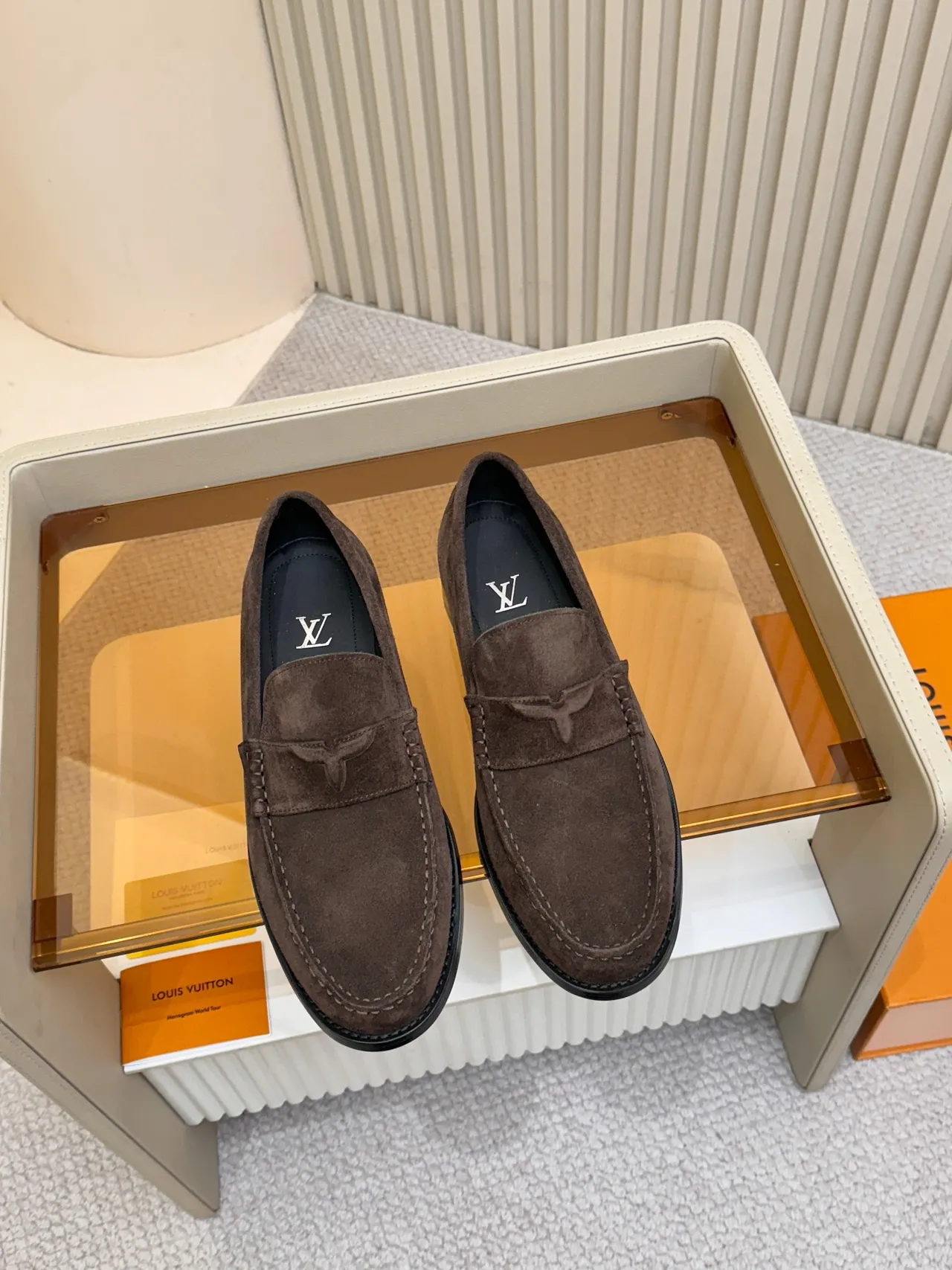 Louis Vuitton Penny Loafer Brown Black Suede Upper Loafer 5