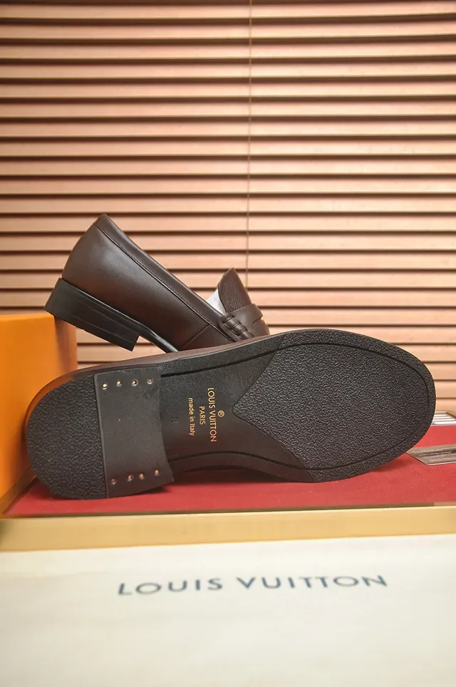 Louis Vuitton Penny Loafer Brown Textured Leather Loafers 3
