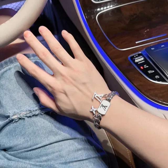 Louis Vuitton Perforated Curb-Link Monogram Charm Bracelet 8