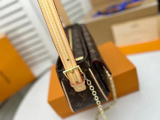 Louis Vuitton Petite Malle Brown Monogram Canvas Chain Bag 5