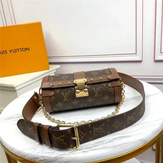 Louis Vuitton Petite Malle Brown Monogram Trunk Tote Bag