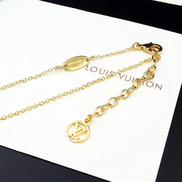 Louis Vuitton Petite Malle & Monogram Coin Gold T-Bar Toggle Clasp Necklace 3