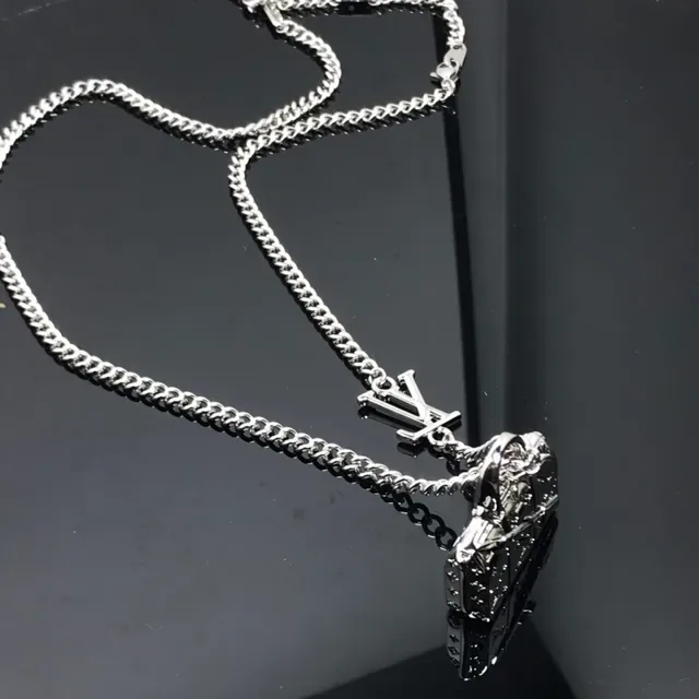 Louis Vuitton Petite Malle Monogram Metallic Handbag Pendant Necklace 4