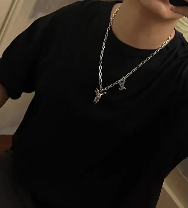 Louis Vuitton Pikachu x LV Monogram Silver Chain Necklace 7