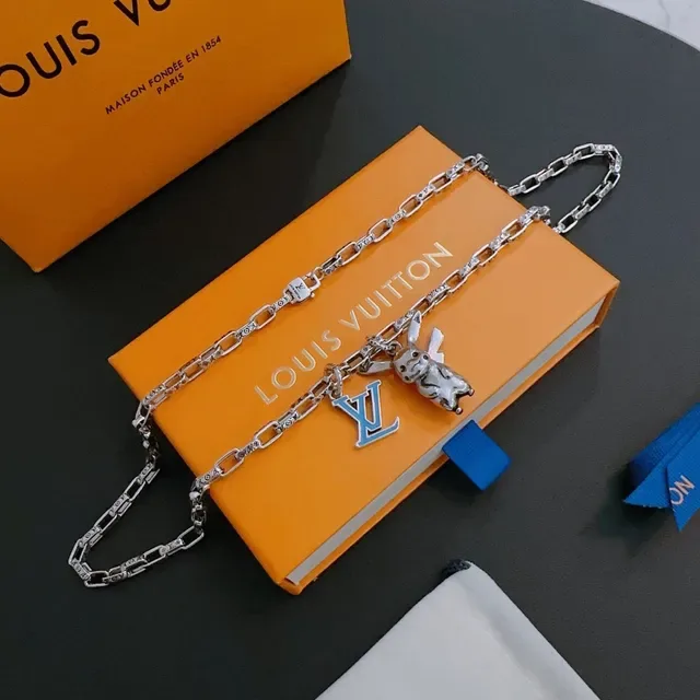Louis Vuitton Pikachu x LV Monogram Silver Chain Necklace 8