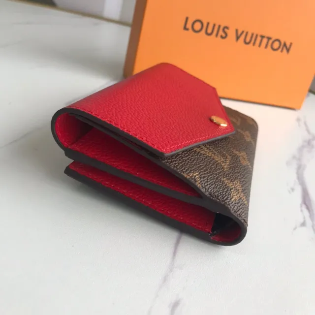 Louis Vuitton Pink Brown Envelope-Flap Monogram Canvas Short Wallet 8