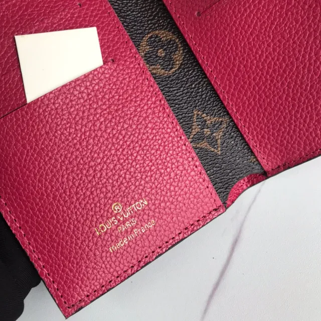 Louis Vuitton Pink Brown Envelope-Flap Monogram Canvas Short Wallet 13