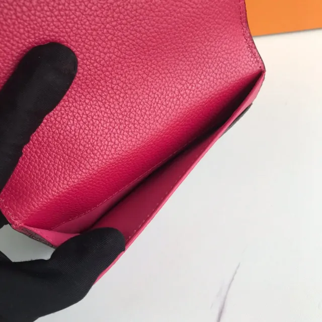 Louis Vuitton Pink Brown Envelope-Flap Monogram Canvas Short Wallet 15