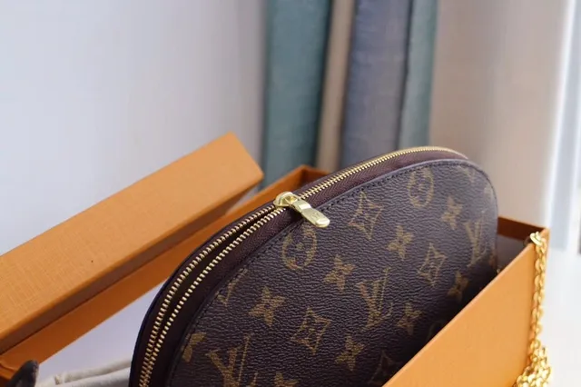 Louis Vuitton Pochette Metis Brown Gold Semi-Circular Dome Shape Monogram Coated Canvas Chain Bag 5