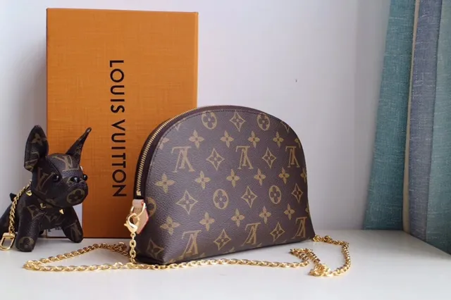 Louis Vuitton Pochette Metis Brown Gold Semi-Circular Dome Shape Monogram Coated Canvas Chain Bag 9