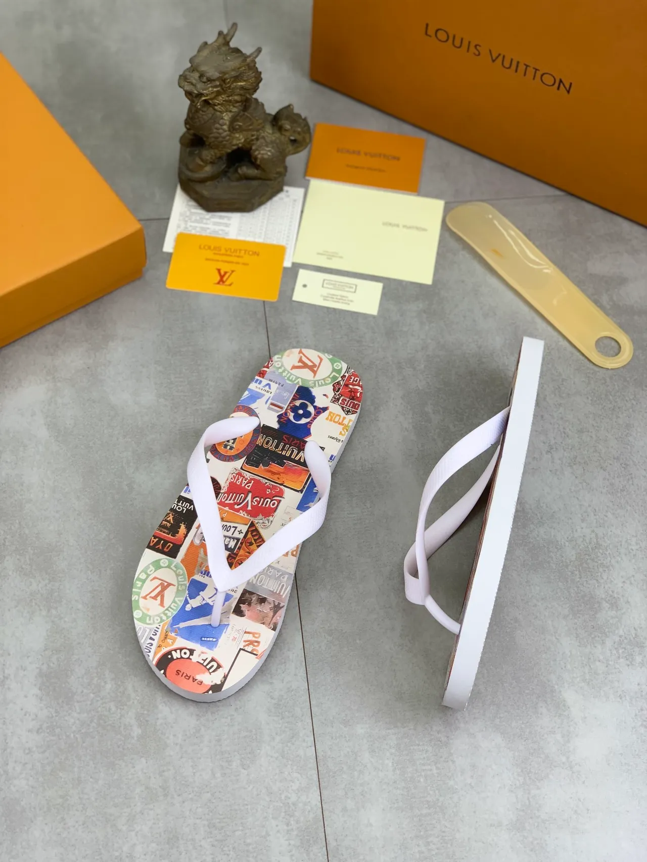 Louis Vuitton Printed Monogram and Damier Flip-Flop Slippers 15