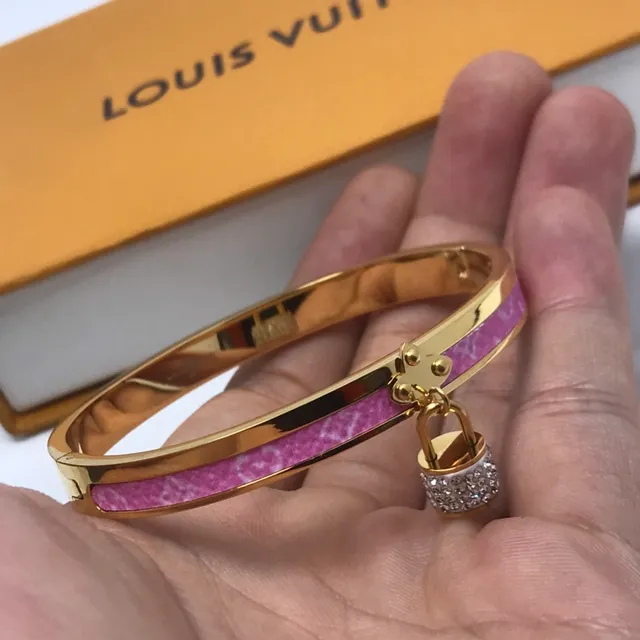 Louis Vuitton Purple Gold Hinged Bangle Monogram Enamel Band Bracelet 3