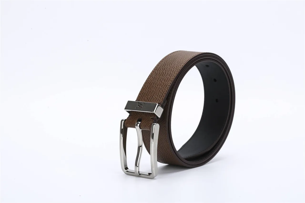 Louis Vuitton Reversible Textured Brown Leather Belt 3