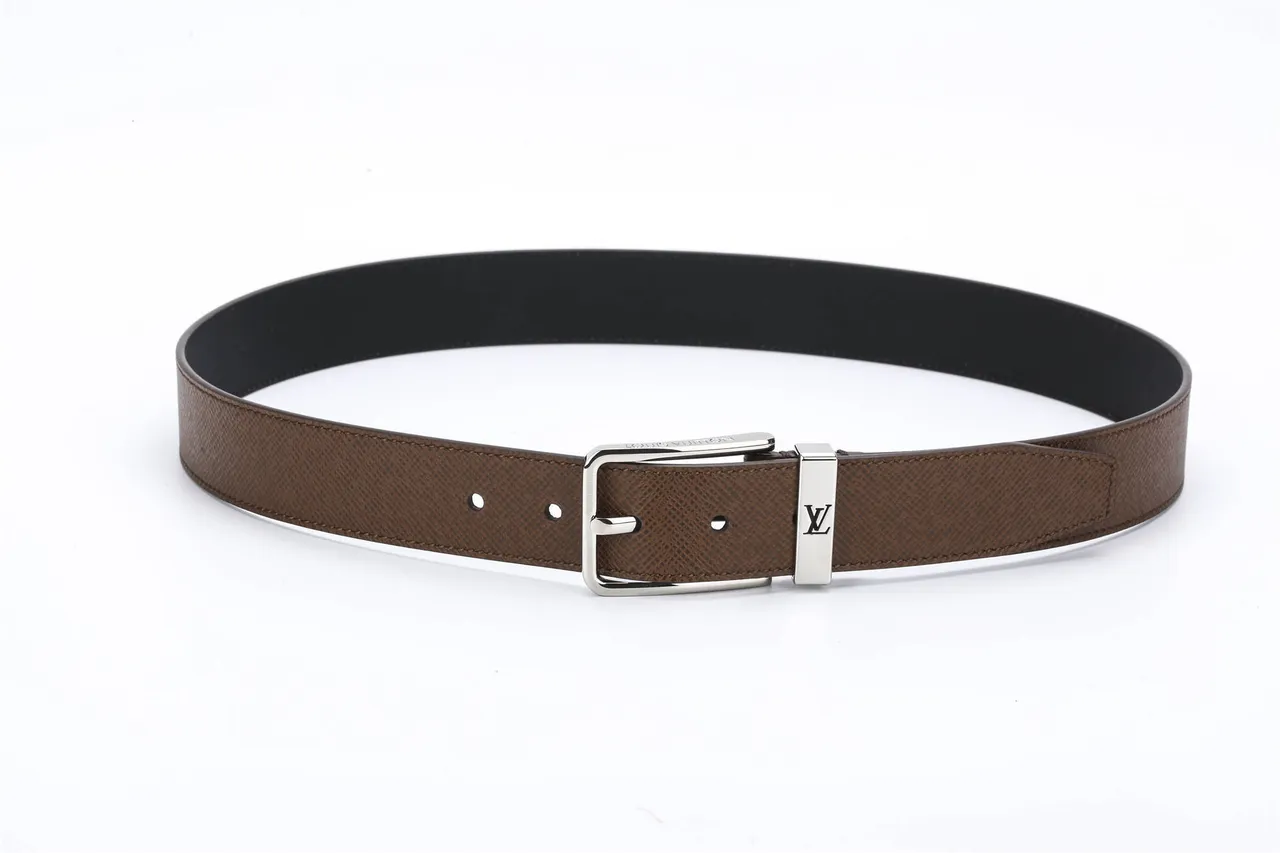 Louis Vuitton Reversible Textured Brown Leather Belt 6