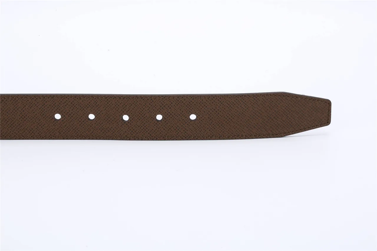 Louis Vuitton Reversible Textured Brown Leather Belt 8