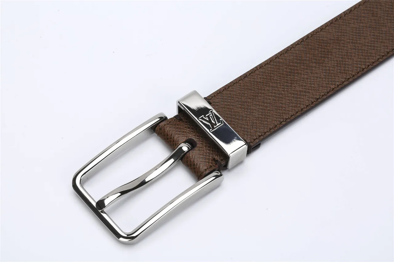 Louis Vuitton Reversible Textured Brown Leather Belt 9