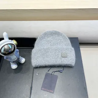 Louis Vuitton Ribbed Knit Heather Gray Beanie