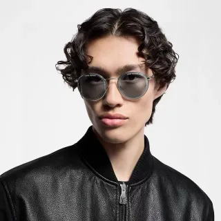 Louis Vuitton Round Metal Gray Gradient Sunglasses