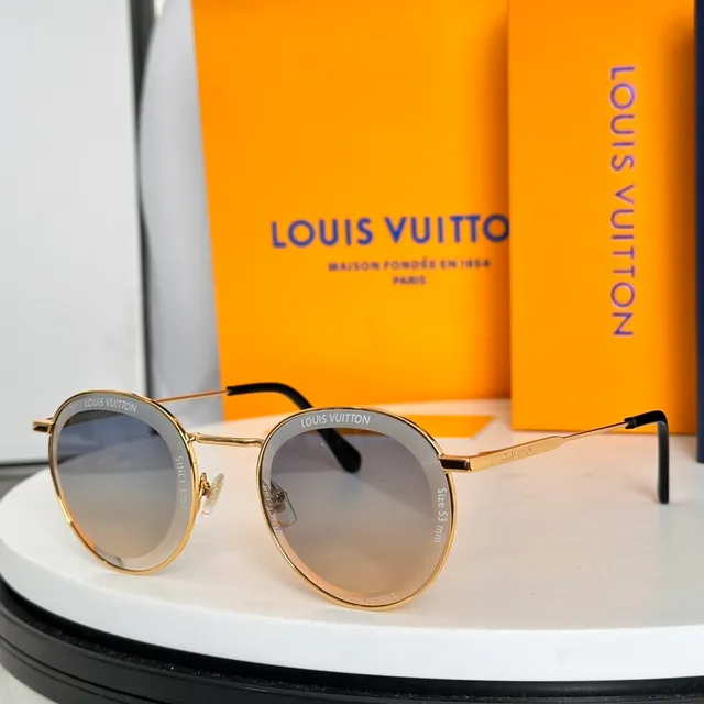 Louis Vuitton Lunettes de soleil rondes en métal gris dégradé 3