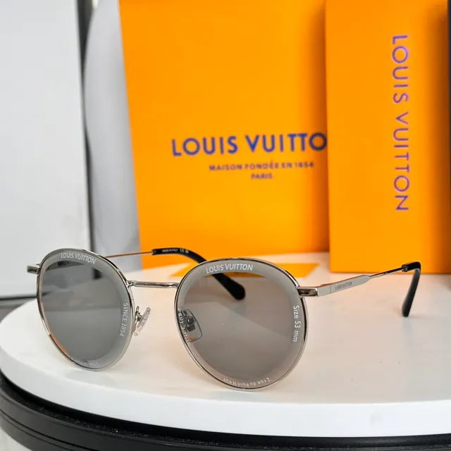 Louis Vuitton Lunettes de soleil rondes en métal gris dégradé 5
