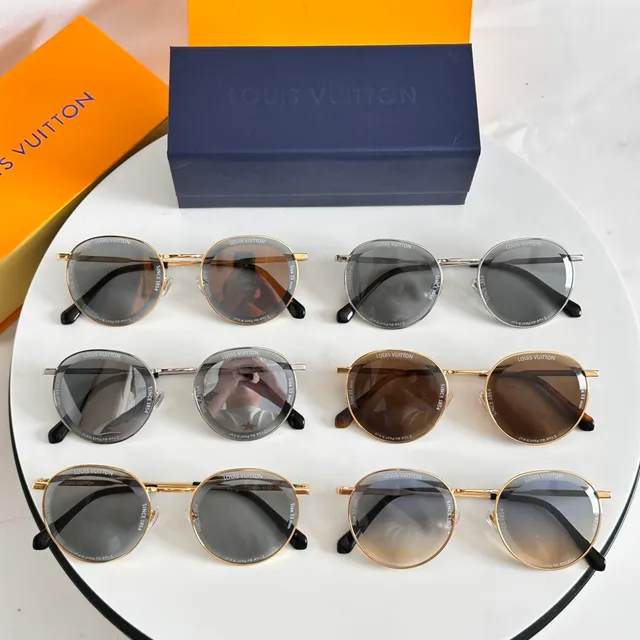 Louis Vuitton Lunettes de soleil rondes en métal gris dégradé 9