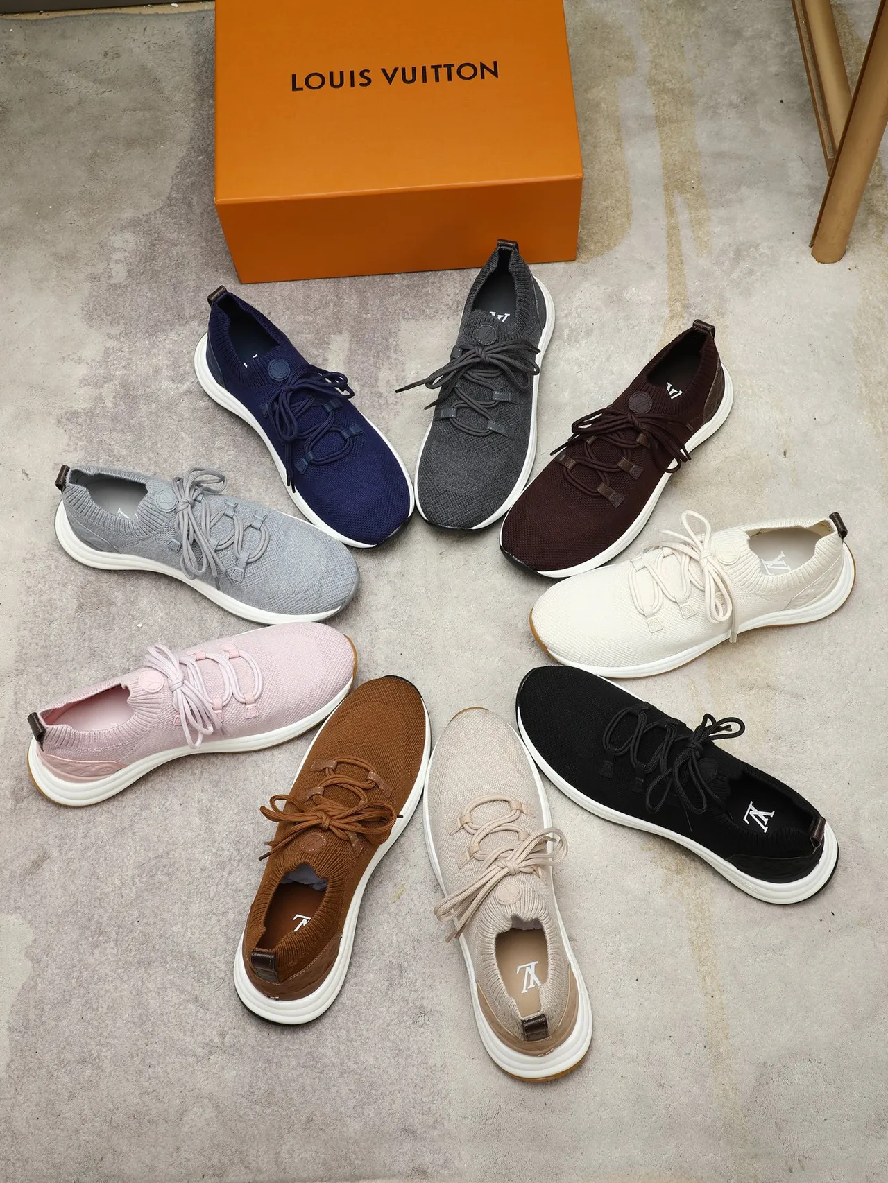 Louis Vuitton Run Away Beige Knit Lifestyle Sneakers 2