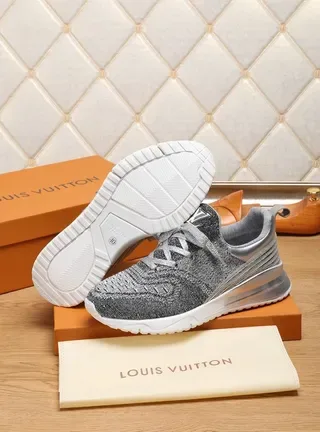 Louis Vuitton Run Away Gray Silver Knit Upper Sculpted Midsole Lifestyle Sneakers 2