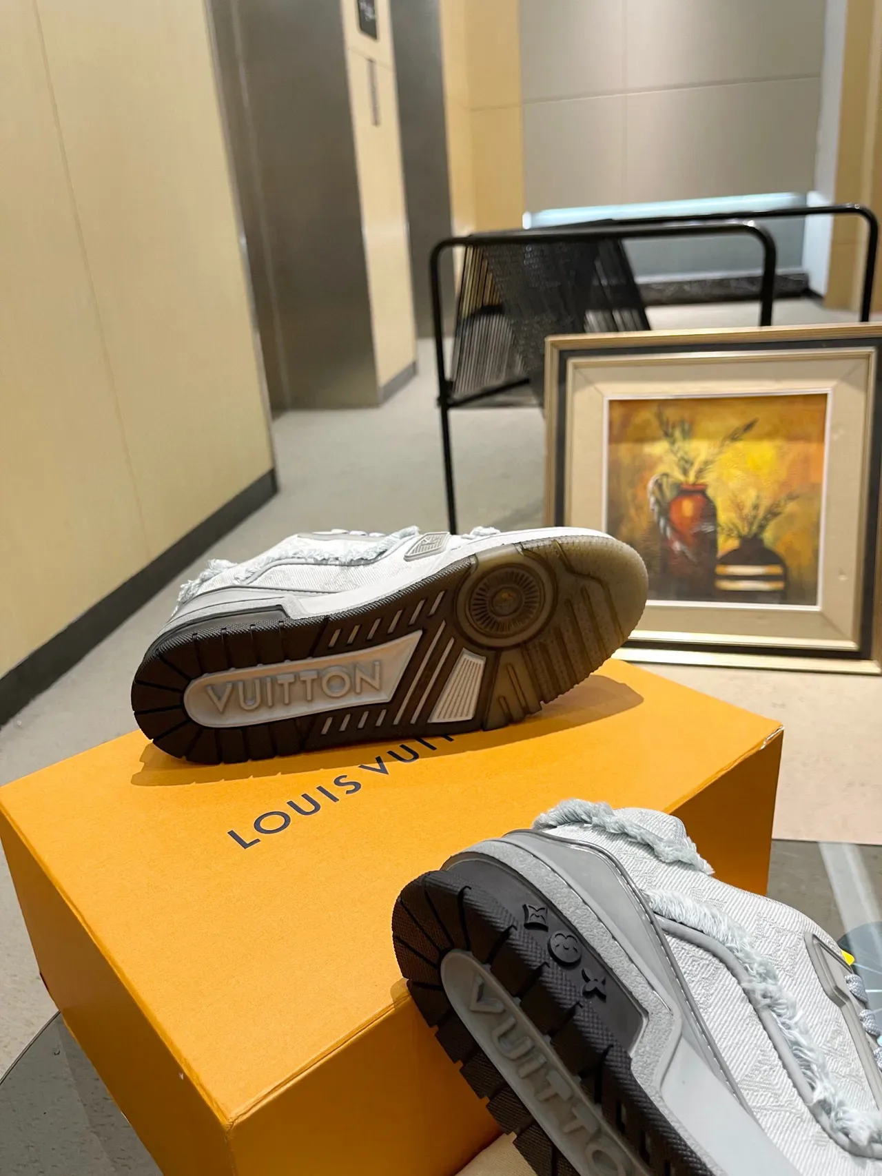 Louis Vuitton Run Away Light Gray Monogram Jacquard Lifestyle Sneakers 4