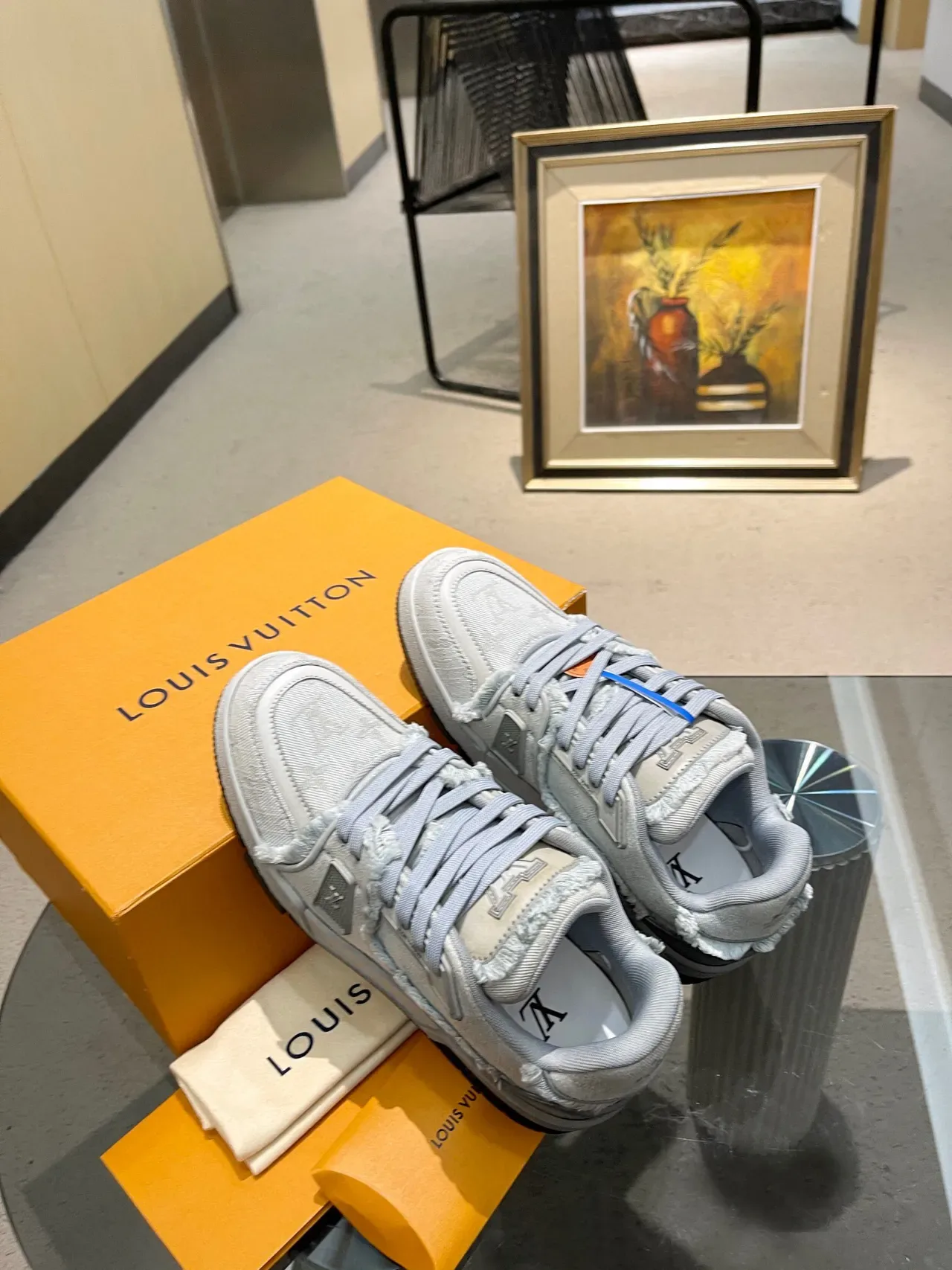 Louis Vuitton Run Away Light Gray Monogram Jacquard Lifestyle Sneakers 6