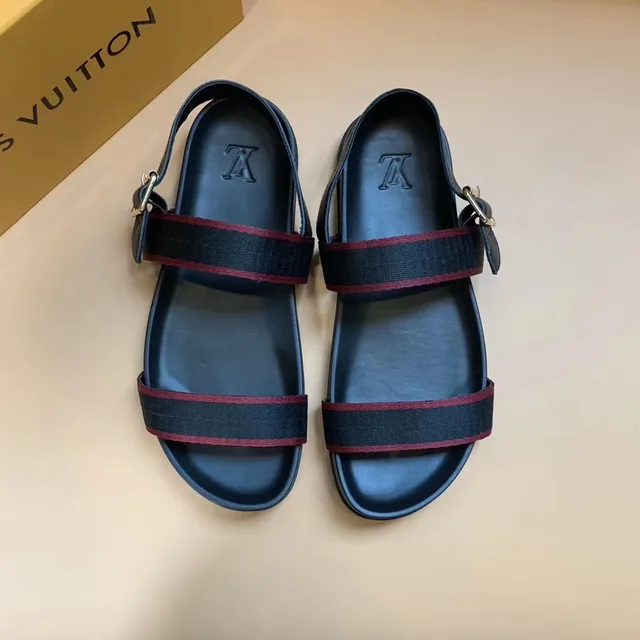 Louis Vuitton Run Away أزرق بحري و بورجوندي شبكي كاجوال صندل 2