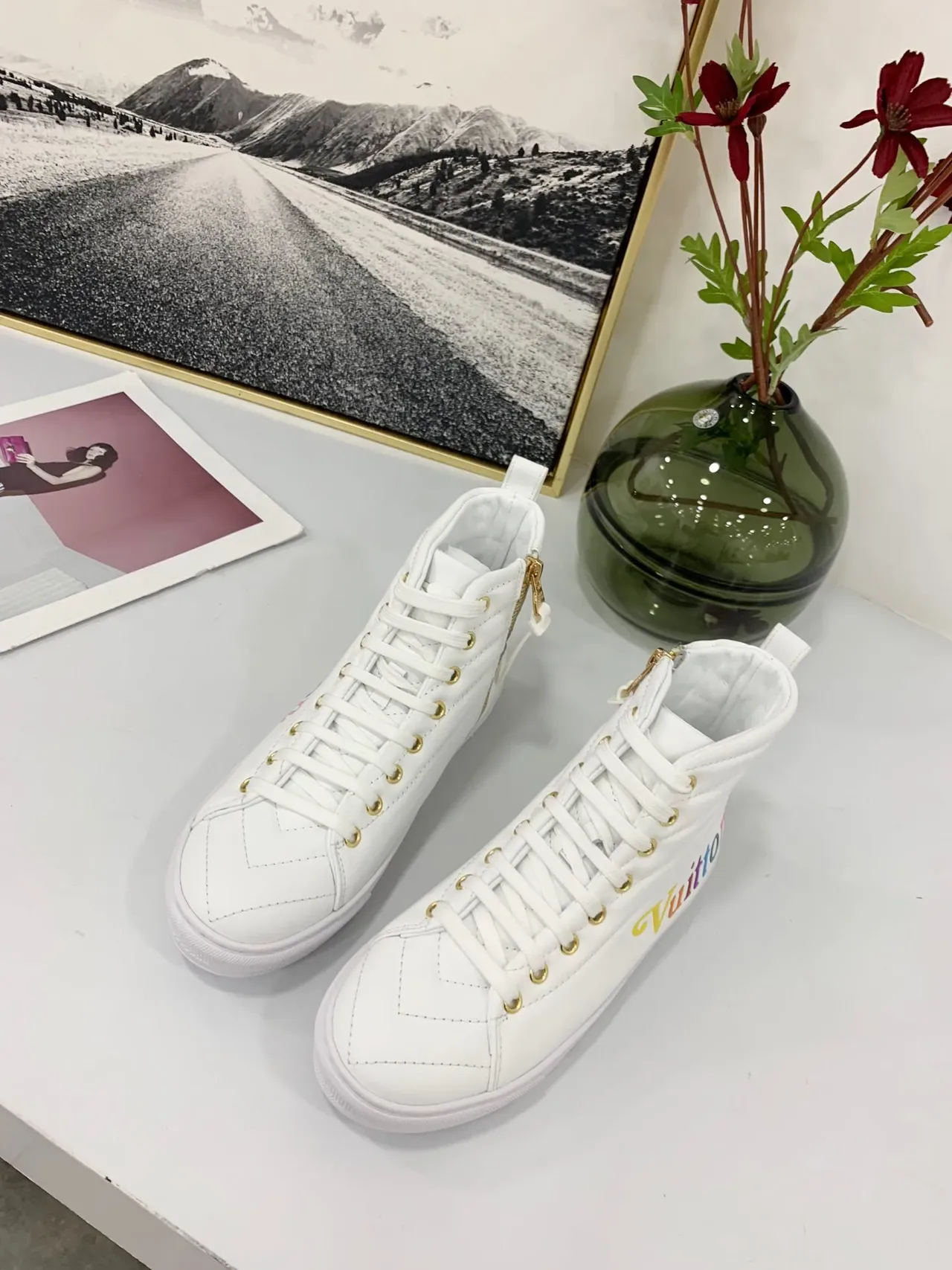 Louis Vuitton Run Away Rainbow Logo White Lifestyle Sneakers 2