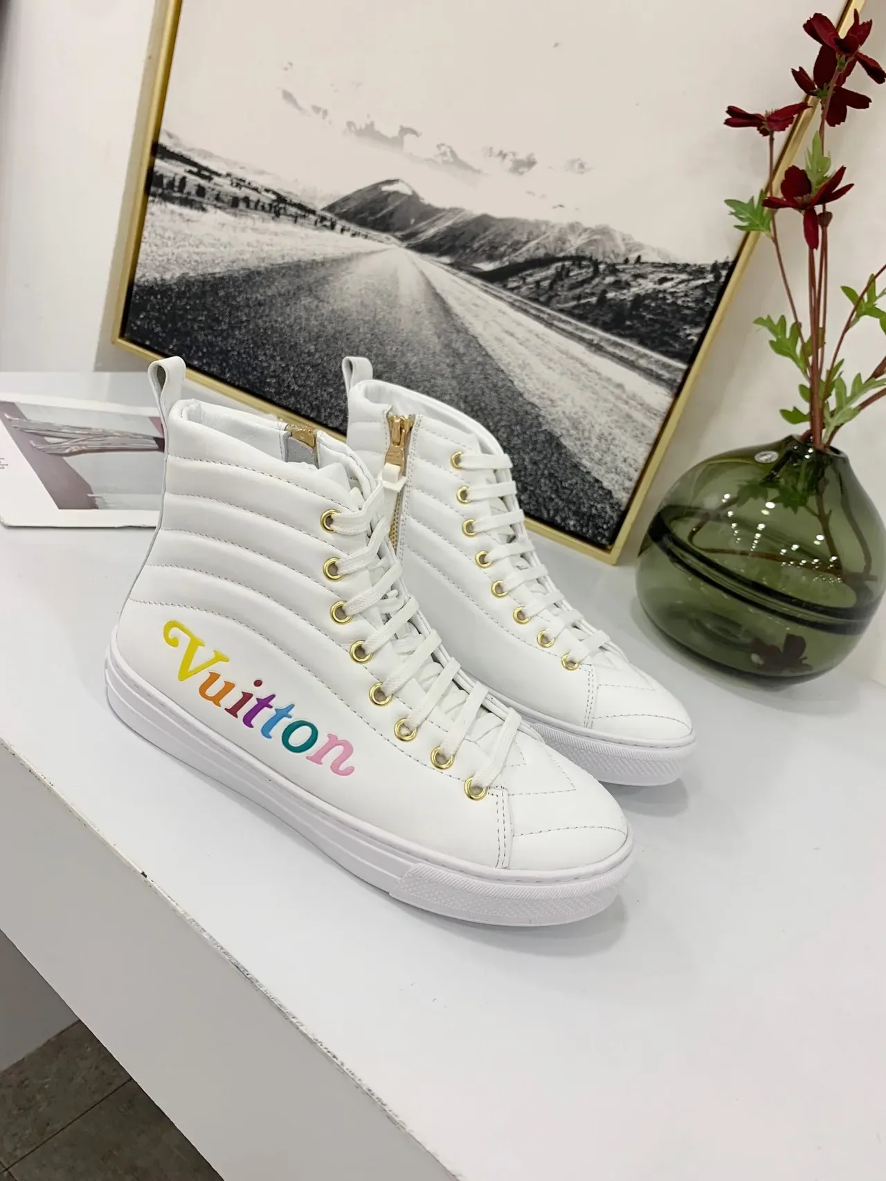 Louis Vuitton Run Away Rainbow Logo White Lifestyle Sneakers 3